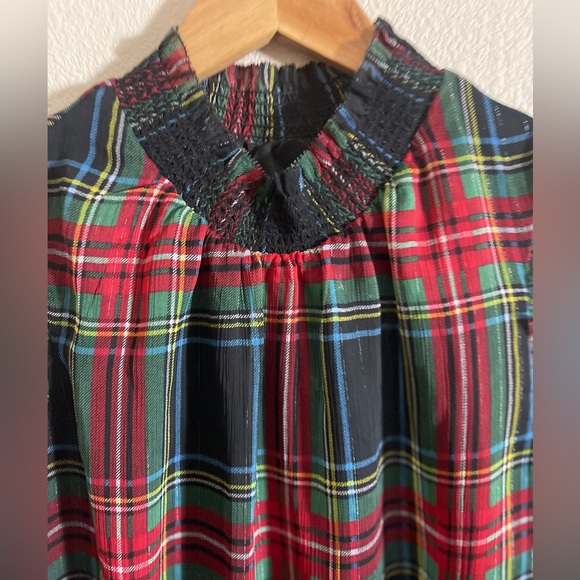 J Crew tartan plaid Sleeveless Mockneck Top size 6 T - Picture 7 of 11